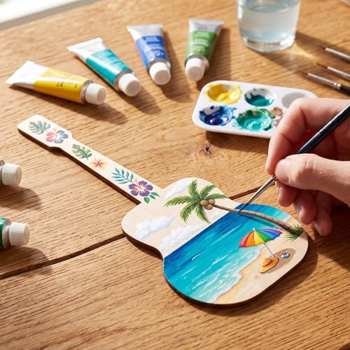 12 Pack 12 Inch Wooden Unfinished Guitar for Crafts Blank Wood Unfinished Guitar Cutouts Unpainted Wood Crafts to Paint Door Hanger Decor for Home Farmhouse Decor - color: Guitar