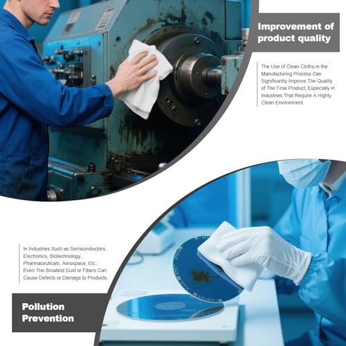 Cleanroom Wipers 6"x6"(150 Pcs, 100% Polyester, Class 100, 140GSM) Double Knit 100% Lint Free Cloths with Ultra-fine Filaments, Laser Sealed Edge Ultra-Soft Wipers - size: 6"×6"(Pack of 150)