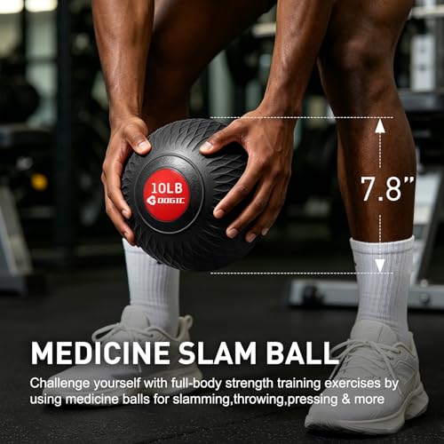 Slam Ball Medicine Ball Weighted Balls for Exercise and Workout, Strength, Cardio, Cross-Training and Core Workouts - color: Black, size: 10 LB