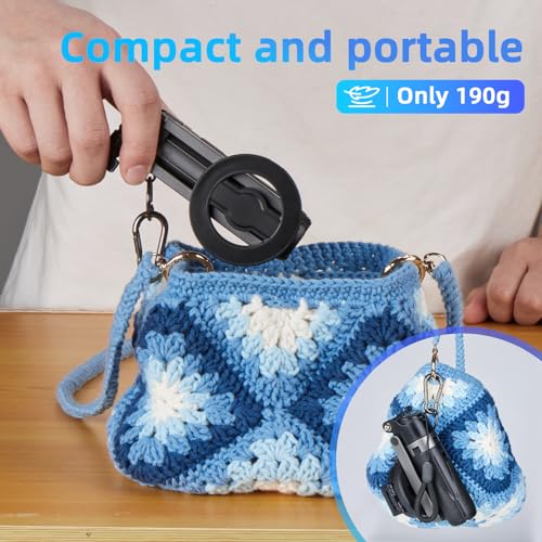 MQOUNY for Magsafe Tripod Stand for iPhone,Portable Pocket Size Selfie Stick with Rechargeable Remote and Metal Ring,Extendable Detachable Cell Phone Tripod Compatible with iPhone/Android - color: Black
