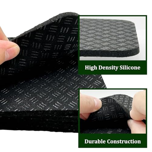 6PCS Treadmill Mat Pads, 4" x 4" x 0.2" Double-Sided Non-Slip Silicone Anti Vibration Pads for Floor Protection, Heavy Duty Exercise Equipment Mats for Treadmill (5MM - Square - 6PCS) - size: 5MM - Square - 6PCS