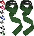RDX Lifting Straps for Weightlifting –100% Cotton Heavy Duty Gym Wrist Strap with 5MM Neoprene Padding, 60CM Anti-Slip Hand Grip Wraps for Deadlifts Powerlifting Workouts Strength Training, Men Women - color: Army Green
