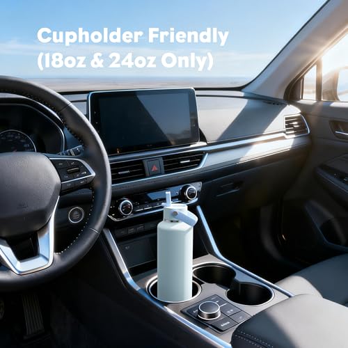 POWCAN 18 oz Insulated Water Bottle: Leakproof, Keep Cold 24H, BPA-Free, Top Handle, Stainless Steel Water Bottle with Straw for Travel, School, Outdoors, Camping, Sport, Gift for Kids (Sea Breeze) - color: Sea Breeze, size: 18 Ounces