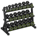 HANDBODE Dumbbell Set with 3-Tier Rack, 390-790 lb | Heavy Duty Weight Stand for Dumbbells, Space-Saving Metal Storage Organizer, Sturdy Dumbbell Holder for Home Gym - style: 610 lb Set (5-65 lb) *2 & Rack