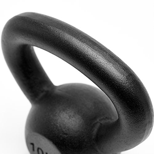 Powder Coated Solid Cast Iron Kettlebell Weights Set 5lb to 45lb Various Combination - color: K-Black(10+10)lb