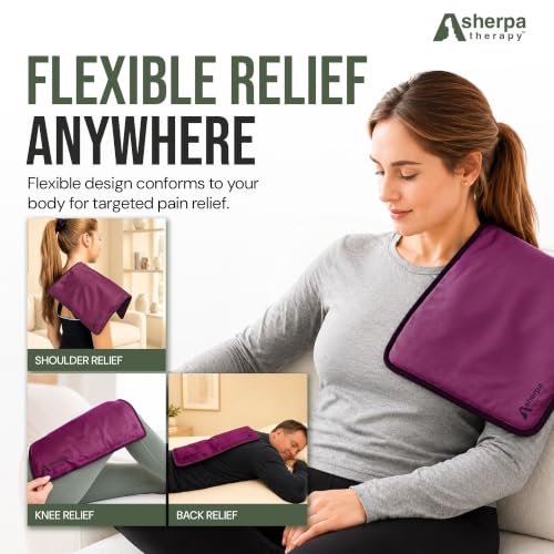 Large Hot and Cold Flexible Gel Ice Packs for Injuries Reusable, Cold Packs for Injuries Reusable Ice Packs, Soft Ice Pack for Back Cold Compress - 12" x 15" - Purple - size: Large, style: Purple