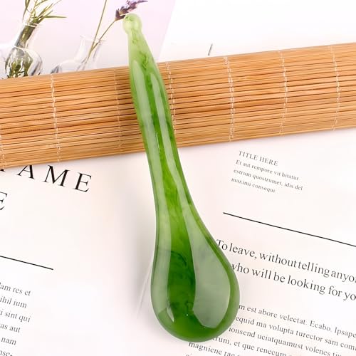 Gua Sha Scraping Massage Tool, GuaSha Facial Set, Natural Resin GuaSha Massage Tools for Rejuvenate Skin Anti-Wrinkle Anti Aging (Green, Minor Shave) - size: Minor shave