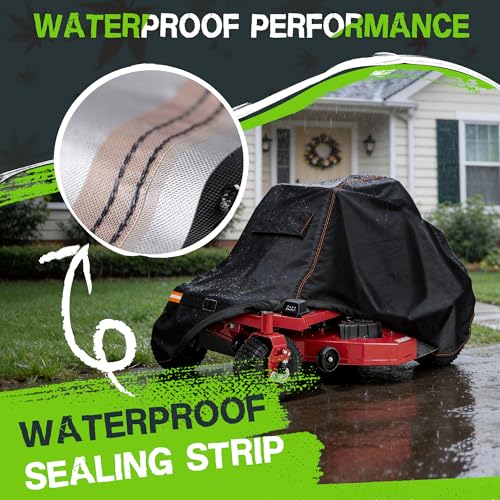 Garden Zero Turn Mower Cover Waterproof,Zero Turn Lawn Mower Covers Windproof,Mower Protector Fit with Air Vents and Elastic Straps(Zero Turn-79"L x 55"W x 46"H) - size: Zero Turn-79"L x 55"W x 46"H