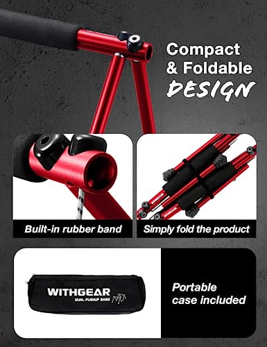 Push Up Bar – Folding Dip Bar for Home Workout, Lightweight & Portable Strength Training Equipment for Men & Women, Indoor & Outdoor Use (Hawk) - color: Hawk Red