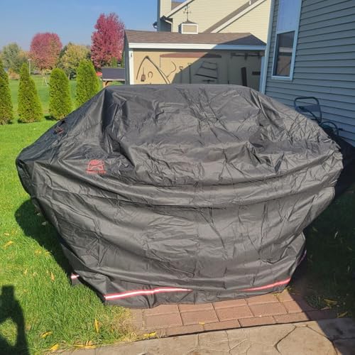 Turtle Life BBQ Grill Cover, 76-83 Inch Adjustable Heavy Duty Waterproof 6 or More Burner Barbecue Gas Grill Covers for Weber Summit Series Royal Gourmet MG Series, Black - color: Black, size: EVO-76&83in