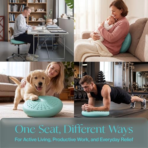 Tumaz Wobble Cushion - Wiggle Seat to Improve Sitting Posture & Stay Focused for Sensory Kids, Balance Disc to Core Strength & Flexible Seating [Extra Thick Balance Board, Pump Included Wobble Board] | Extra Thick | Supports Active Sitting | For Sensory K