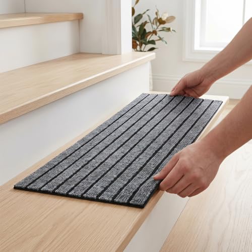Beavorty Outdoor Rug Indoor Outdoor Rugs Tread Stair Carpet Non-Skid Safety Rug Wood Steps Indoor Runners Dogs Cats Stair Rugs Keep Elders and Pets Safe Stair Treads Door Mats Outdoor