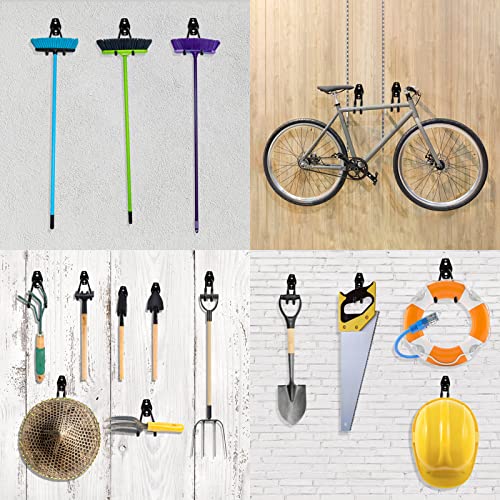 HUPBIPY 12 Pack Garage Hooks Heavy Duty, Wall Mount Ladder Hooks | Storage Organizer With a non-slip coating for Hanging Bicycles Garden Tools Ladders Hoses Ropes and Loose Items(Yellow) - color: 12 Pack Yellow