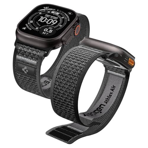 Spigen for Apple Watch Band, Compatible with Ultra 3/2/1 49mm, Series 11/10 46mm, 9/8/7 45mm, SE3/SE2/SE/6/5/4 44mm, 3/2/1 42mm - color: Active Black Gray