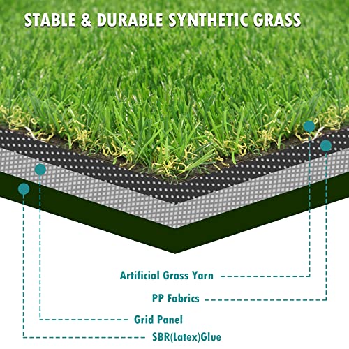 Heyroll Artificial Turf Grass Indoor Outdoor 1 ft x 21 ft, 0.8 inch Realistic Synthetic Fake Grass, Artificial Lawn Rug Dog Pets Mat, Turf Carpet for Patio Landscape Backyard, Custom Size - size: 1FTx21FT