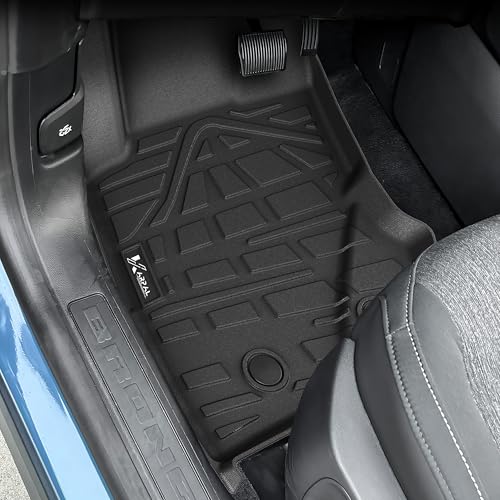 KARPAL Floor Mats for 2021-2026 Ford Bronco 4 Door (Not for Sport), Custom Fit TPE All Weather Ford Bronco Accessories 1st&2nd Row Floor Liner & Cargo Liner & Backrest Mat - style: 2021-2026 | For Ford Bronco 4 Door | 1st & 2nd & Cargo Liner