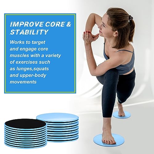 Jenaai 24 Pcs (12 Pairs) Core Sliders Exercise Glider Discs Bulk for Group Training Classes Fitness Slider for Working Out Dual Sided Core Gliding Discs AB Pads for Carpet Hardwood Floor - color: Blue
