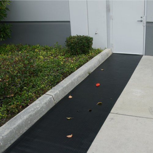 Rubber-Cal Wide-Rib Corrugated Rubber Floor Mat - 1/8 in. Thick x 3ft x 4ft Roll