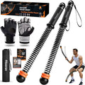 Cordless Battle Ropes Adjustable Trainer, Ropeless Weighted Portable Exercise Equipment for Home Gym Workouts, Compact Arm Strength for Men Women, Heavy Flex Rope Stick Fitness Gift - style: Black