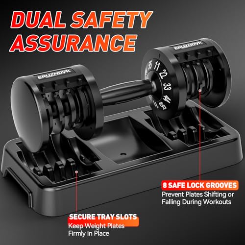 25/55lb Pair Adjustable Dumbbell Set, Adjustable Dumbbells Set of 2, 5 in 1/10 in 1 Free Weights Dumbbells Set with Anti-Slip Texture Handle, Weight Set For Home Gym Suit both Men and Women - color: Black 55LBS Pair