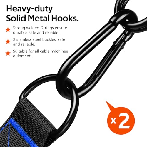WALITO Exercise Handles, Replacement Cable Machine Attachments for Home Gym Equipment, Pulley System, Pilates, Resistance Bands, Strength Trainer, Heavy Duty Working Out Handles - color: Black-Blue