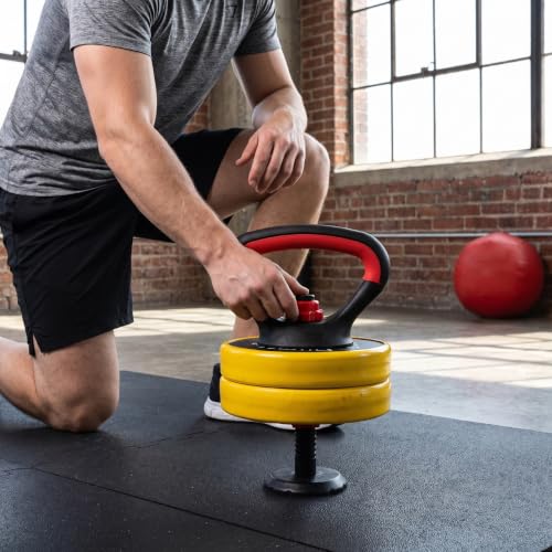 UPKOCH Adjustable Kettlebell Handle for Weight Plates, Dumbbell Converter Grip Attachment for Home Gym Strength Training, Loadable Workout Equipment