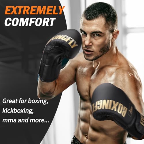 Boxing Gloves for Men&Women,Training,MMA,Sparring,Muay Thai,8oz-16oz - color: Gold, size: 10oz