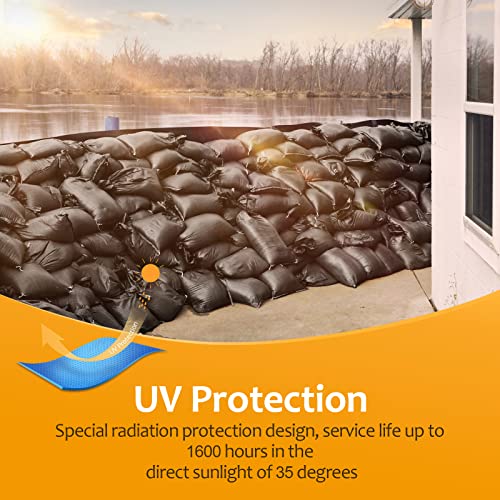 ASKIZ Heavy Duty Sand Bags with UV Protection - 16" x 25.5" Ultra Tough Polypropylene Sandbags for Hurricane Flooding (Black 100 Bags) - color: 100 PACK