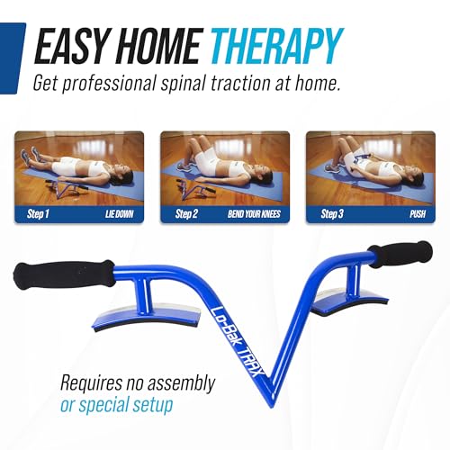 EZ-Bak Lo-Bak TRAX Lumbar Spine Stretcher - Upper & Lower Back Stretcher Pain Relief – Portable Spine Decompressor & Back Cracking Device for Herniated Discs, Sciatica, Scoliosis - Blue - color: Blue