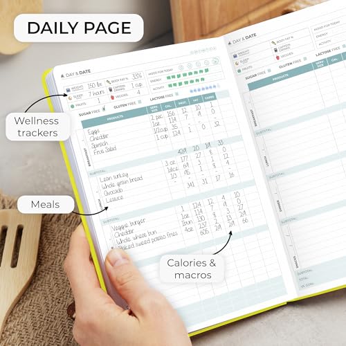 Clever Fox Food Journal - Daily Food Diary, Meal Planner to Track Calories & Nutrients, Weight Tracker Notebook, A5 (Neon Yellow) - color: Neon Yellow, size: A5 (5.8'' x 8.3'')