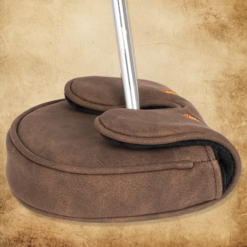 Craftsman Golf Cowboy Western Retro Brown Durable Golf Headcover Head Cover fits up to 460cc Driver for Fairway Wood Hybrids Rescue Putter Protector - style: DF3 putter cover