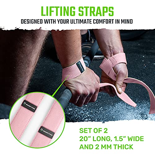 Gradient Fitness Lifting Straps | Wrist Straps for Weightlifting, Deadlift Straps, Lifting Straps for Weightlifting, Straps for Weight Lifting, Weight Lifting Straps for Men/Women, Gym Lifting Grips - color: Pink