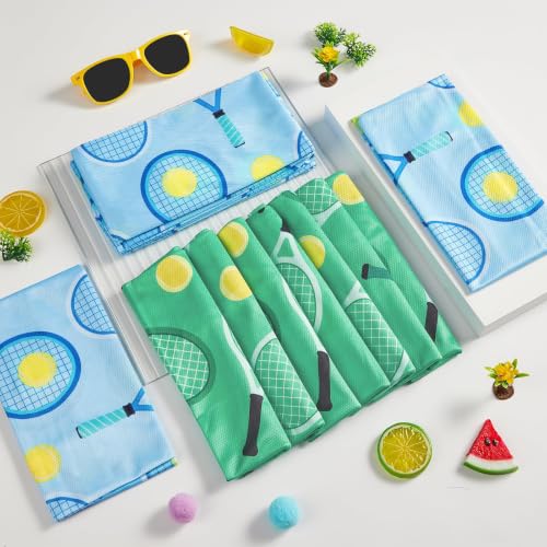 30 Pcs Tennis Cooling Towels for Neck and Face 40 x 12 Inch Tennis Sports Team Gifts Workout Ice Towels for Gym Sweat Microfiber Breathable Chilly Bulk Neck Wraps for Athletes Camping Travel Yoga - style: Tennis