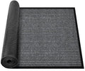 MYFAMIREA Commercial Floor Mat 3' x 16' Extra Large Front Door Industrial Rug Heavy Duty Brush Step Entrance Mat Weather Utility Rug with Non Slip Rubber Backing Low Profile for Entryway,Charcoal Grey - size: 3 x 16 Feet