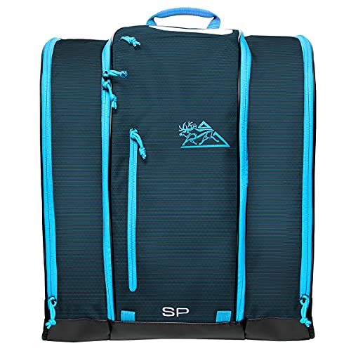 KULKEA Speed Pack Ski Boot Backpack - Ski Boot Bag With Open Pack Design - Durable, Spacious, Water Resistant Gear & Boot Storage - color: Blue Run