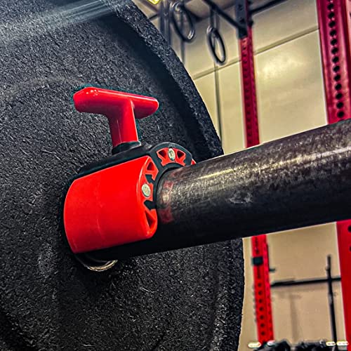 Speed Collar, Fastest Bar Clips for Weightlifting Powerlifting Bodybuilding and Olympic Lifting - color: Red