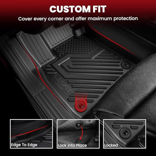 LASFIT Floor Mats for Subaru Outback & Legacy 2020-2025, All Weather TPE Custom Fit Easy Clean Durable No-Curling Floor Liners for Subaru Outback 1st & 2nd Row Car Mats, Black