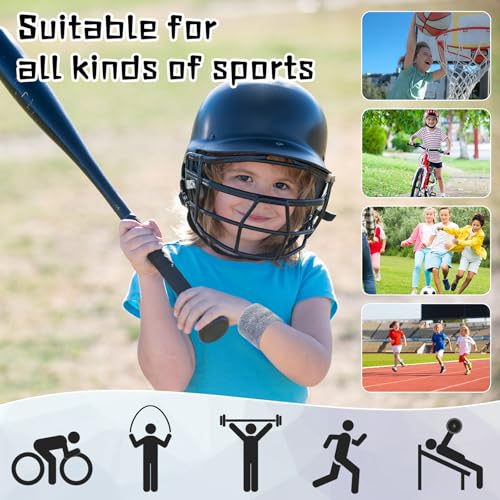 Lounsweer Wrist Sweatbands Bulk for Kids Adult Teams Sweat Bands Sports Wristband Athletic Neon Sweatbands for Football Basketball Tennis Running Gym Party Gifts - color: Gray