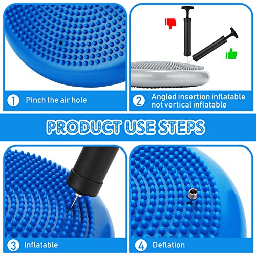 Jerify 4 Pcs Wiggle Seat Flexible Inflated Wobble Cushion Stability Balance Pad Balance Disc Sensory Seat for Men Women Fitness Physical Exercise Improving Posture Home Office - color: Multi Color