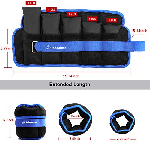 Adjustable Ankle Weights 1-5/10/12 Lbs Leg Weights for Men Women,Wrist Ankle Weights for Physical Therapy,Yoga Pilates,Workout,Walking,Jogging