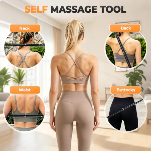 Trigger Point Massage Tool, Handheld Back and Neck Massager Cane for Pain Relief Deep Tissue Metal Self Massage Tools