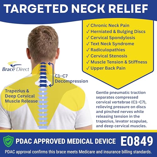 Brace Direct Therahab Professional Cervical Traction Device & Neck Stretcher E0849 with Gel Pack - Home Hot Cold Therapy Cervical Decompression System with Accessory Bag - style: Classic