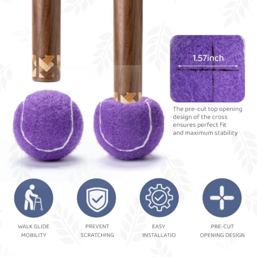 ANCKNE Walker Tennis Balls Precut Tennis Balls for Walkers 4PCS Walkers Legs Universal Precut Glide Balls, Heavy Duty Long Lasting Felt Pad Glide Coverings for Furniture Legs and Floor Protection - color: Purple