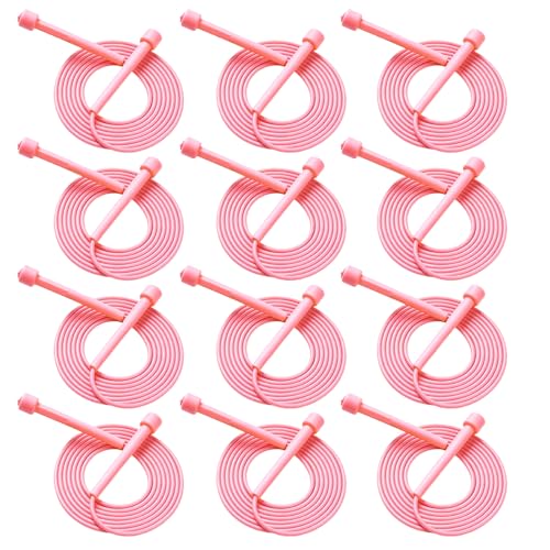 YYDYTTKX Adjustable Jump Rope Bulk, 9.2 ft Tangle-Free Speed Skipping Rope for workouts, group training, teams, family and Gym Class - color: Pink, size: 12