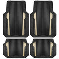 CAR PASS Heavy Duty Rubber Car Mats Metallic, Aluminum Film All Weather Floor Mats Waterproof Universal Trim to Fit for SUV Sedan Van 4 Piece Deep Dish Two-Tone Sporty Black Golden Chrome - color: Black and Golden