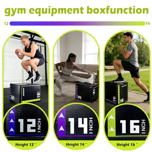Versatile Non Slip Jump Box Exercise 3-in-1 Foam Plyometric Jump Box for Home Gym Training Fitness