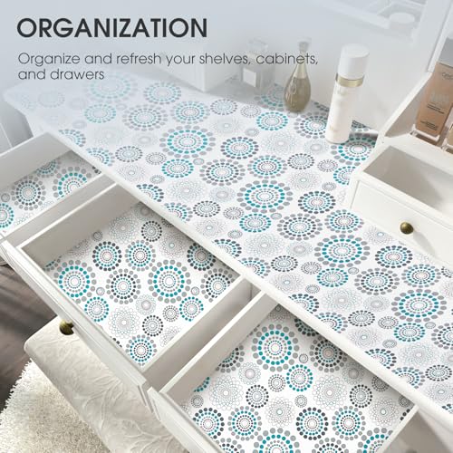 Drawer and Shelf Liner, Non-Slip Kitchen Cabinet Liners Non-Adhesive Thick Strong Grip Waterproof Washable Mats Protect Dresser Shelves Cupboard Bathroom Cabinets, Spiral, 12 in X 10 FT - color: Spiral, size: 11.8"W x 118"L