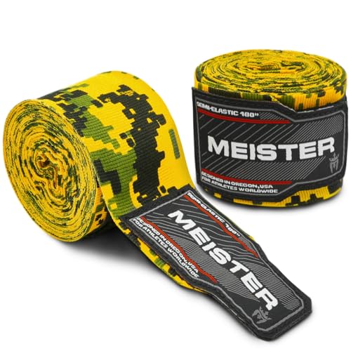 Meister Adult 180" Semi-Elastic Hand Wraps for MMA & Boxing (Pair) - color: Army Camo