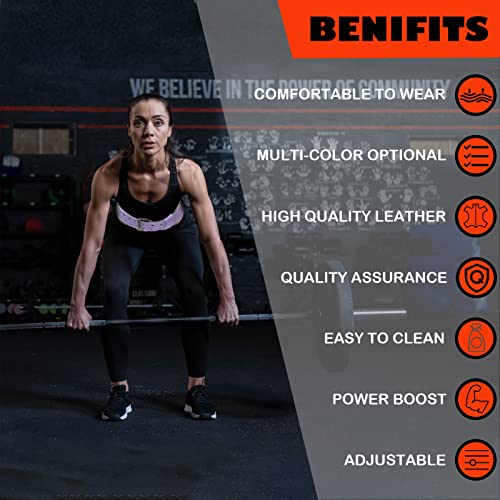 9mm Leather Fitness Weight Lifting Belt for Women&Men with 4 Inches Padded Lumbar Support for Power Lifting Workout & Squats Exercise - color: Purple, size: Extra Small