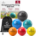 Grady's Pitching School Weighted Velocity Training Ball Set – Seam & Seamless Options for Pitching & Arm Strength + Set of 6 Balls + Carrying Case - style: Flats